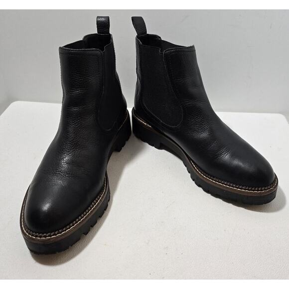 Caslon Miller Lea Boot Black Leather Lug Sole Chelsea Water Resistant Ladies 10 - Picture 1 of 10